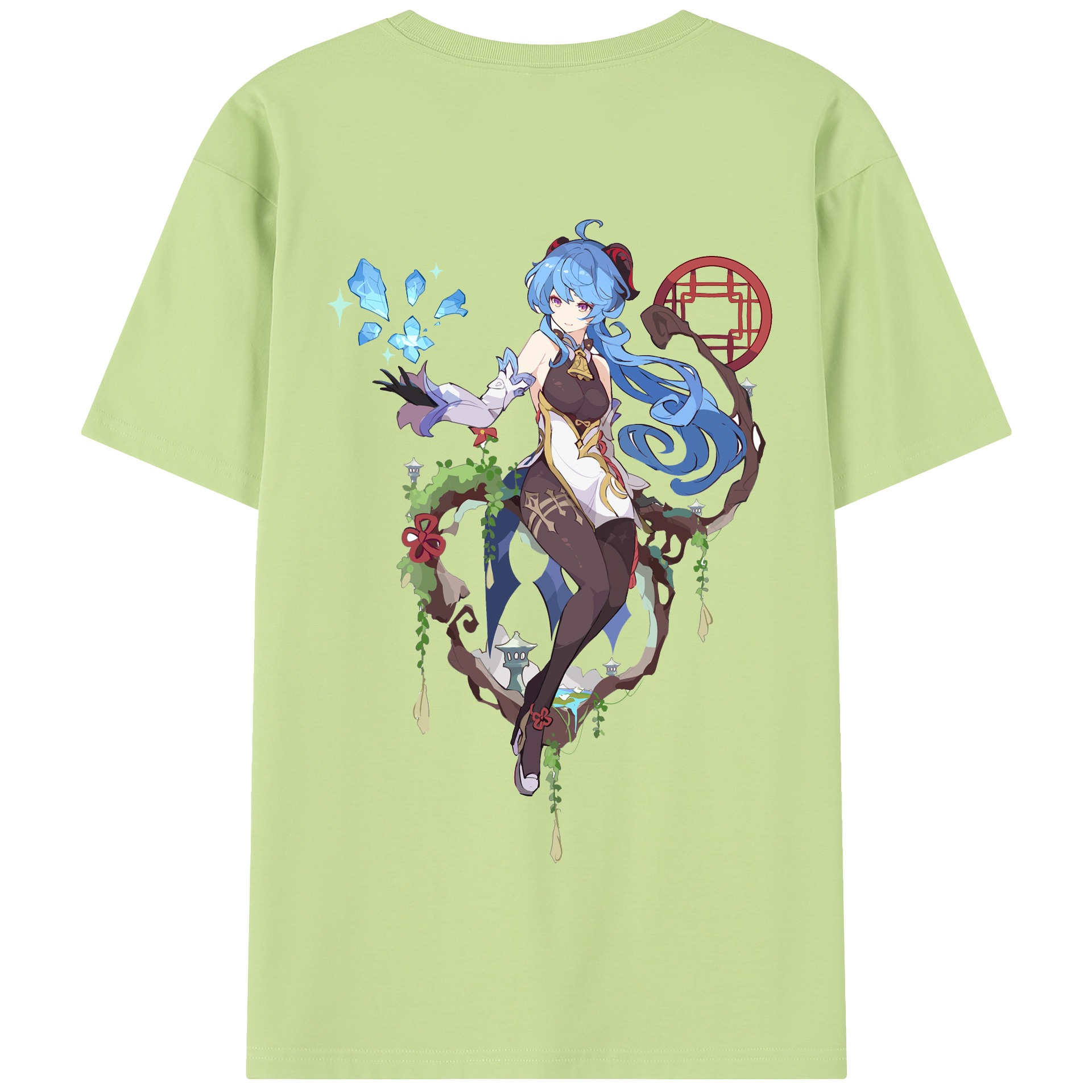 げんし神 甘雨 かんう genshin Ganyu 綿100％半袖Tシャツ（背面プリント）